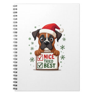 Süße Boxer-Hund-Hund Weihnachten Schön Habe mein B Notizblock