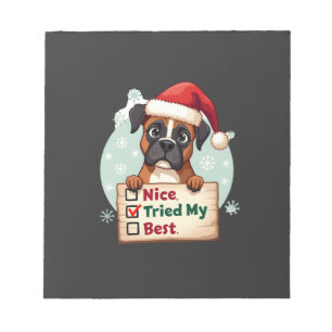 Süße Boxer-Hund-Hund Weihnachten Schön Habe mein B Notizblock