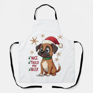 Süße Boxer-Hund-Hund Weihnachten Schön Habe mein B Schürze