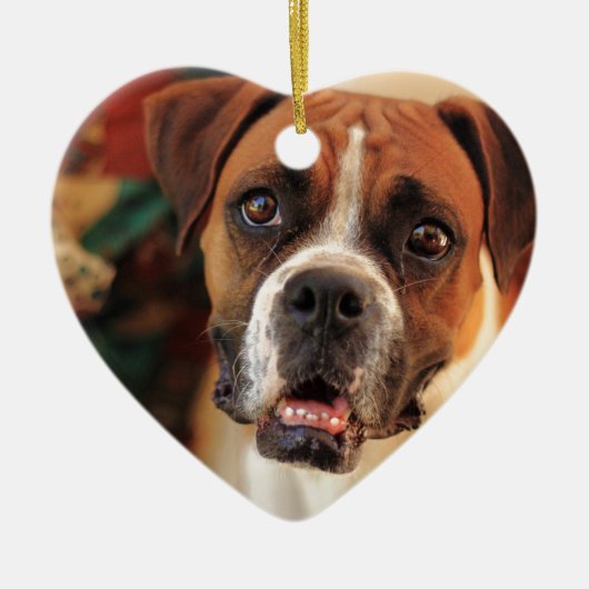 Süße Boxer Keramikornament (Vorne)