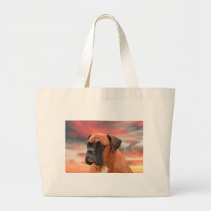 Süße Boxerhund-Wasserfarbe-Ölgemälde-Kunst Jumbo Stoffbeutel