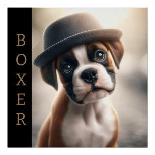 Süße Boxerwelpe – Stylische Hundekunst Poster