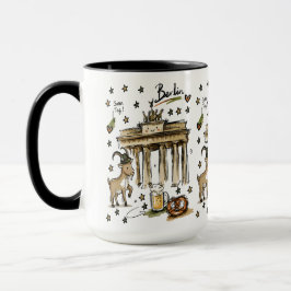 Süße Brandenburger Tor Berlin Doodle-Kunst Tasse