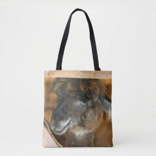 Süße braune Alpakal Lama-Farmtiere  Tasche