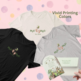 Süße braune Babyfüße Herz Mama und Raupe Tri-Blend Shirt