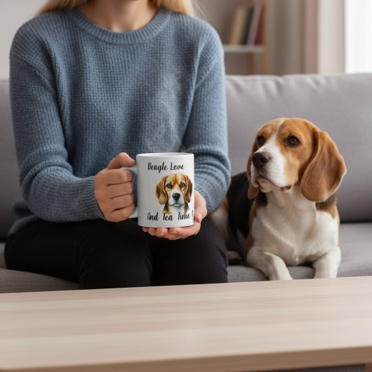 Süße braune Beagle Kaffeetasse