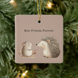 Süße Braune Creme Igel Maus Keramikornament