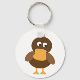 Süße braune Ente Schlüsselanhänger