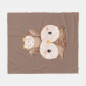 Süße braune Eule Fleecedecke (Vorderseite (Horizontal))