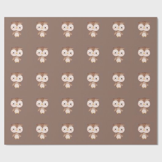 Süße braune Eule Geschenkpapier (Flach)