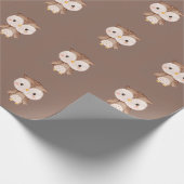 Süße braune Eule Geschenkpapier (Ecke)