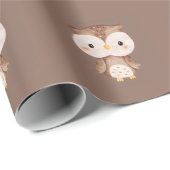 Süße braune Eule Geschenkpapier (Rolleneckpunkt)
