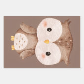Süße braune Eule Geschenkpapier Set (Vorderseite 3)