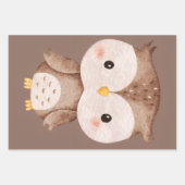 Süße braune Eule Geschenkpapier Set (Vorderseite)