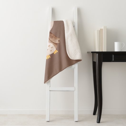 Süße braune Eule Sherpadecke (Beispiel)