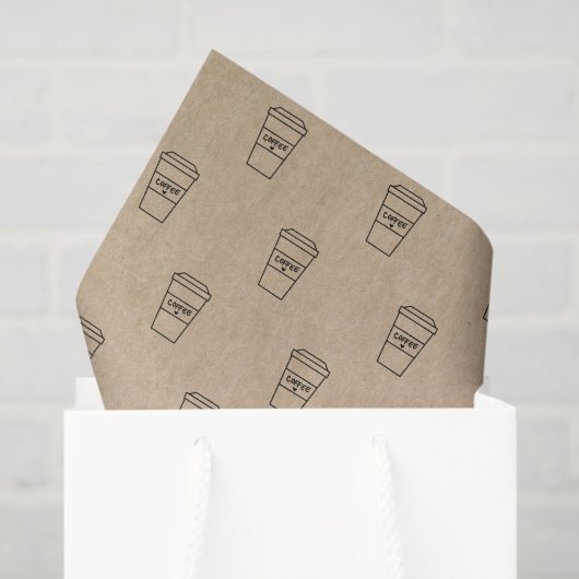Süße braune Kaffeetasse Kaffeesalon Seidenpapier (Geschenktüte)