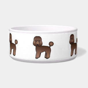 Süße braune Mantel Cartoon Spielzeug Pudel Hunde Napf