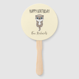 Süße braune Otter-Creme-Geburtstag Fächer