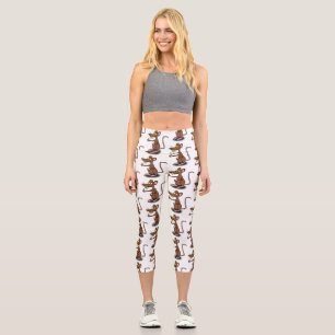 Süße braune Ratte Daumen hoch Cartoon Capri Leggings