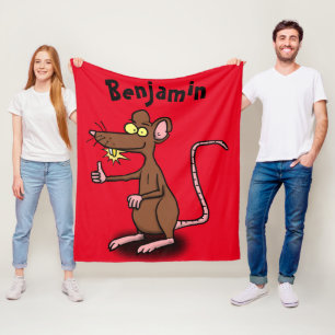 Süße braune Ratte Daumen hoch Cartoon Fleecedecke