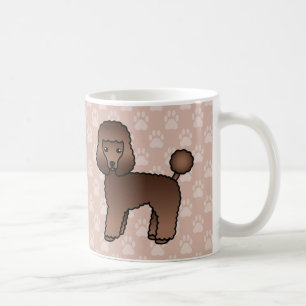 Süße braune Spielzeugpudel-Hunde auf Grau Kaffeetasse