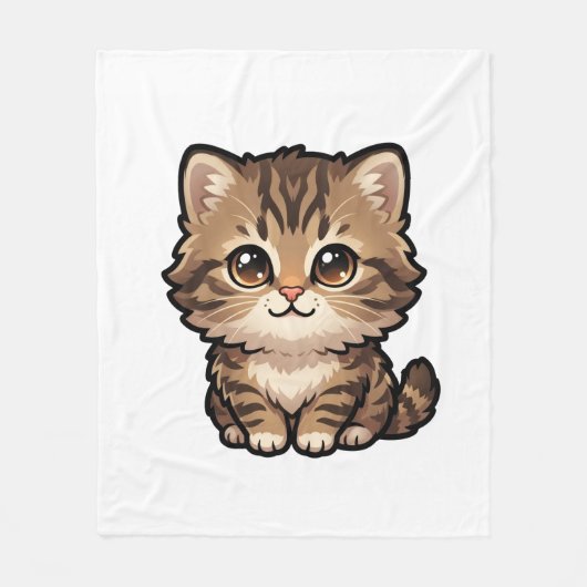Süße braune Tabby-Kätzchen-Flanelldecke Fleecedecke (Vorderseite)