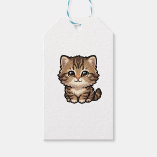 Süße braune Tabby-Kätzchen-Geschenkanhänger Geschenkanhänger