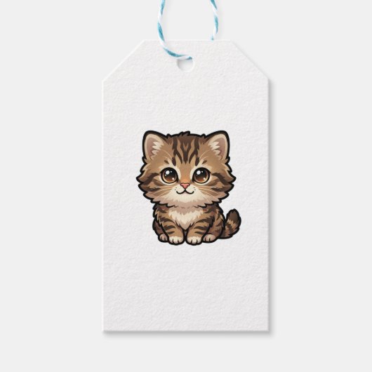 Süße braune Tabby-Kätzchen-Geschenkanhänger Geschenkanhänger (Vorderseite)