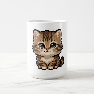 Süße braune Tabby-Kätzchen-Kaffeetasse Kaffeetasse