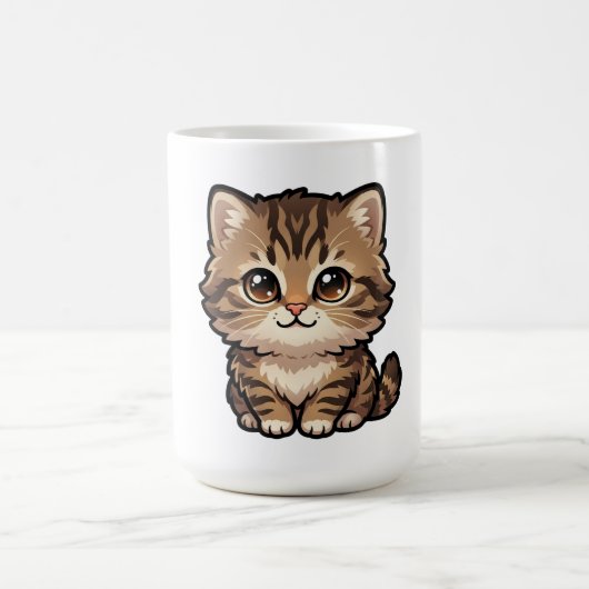 Süße braune Tabby-Kätzchen-Kaffeetasse Kaffeetasse (Mittel)