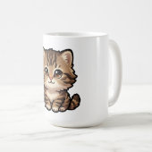 Süße braune Tabby-Kätzchen-Kaffeetasse Kaffeetasse (VorderseiteRechts)