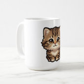 Süße braune Tabby-Kätzchen-Kaffeetasse Kaffeetasse (Vorderseite Links)