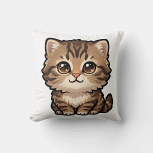 Süße braune Tabby-Kätzchen-Wurfkissen Kissen