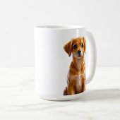 Süße braune Welpen-Illustration Kaffeetasse (VorderseiteRechts)