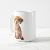 Süße braune Welpen-Illustration Kaffeetasse (Vorderseite Links)