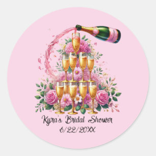 Süße Brause Shower Datum hinzufügen  Runder Aufkleber