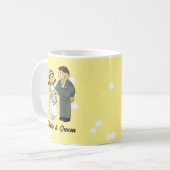 Süße Braut und Bräutigam Hochzeitsfeier Kaffeetasse (Vorderseite Links)
