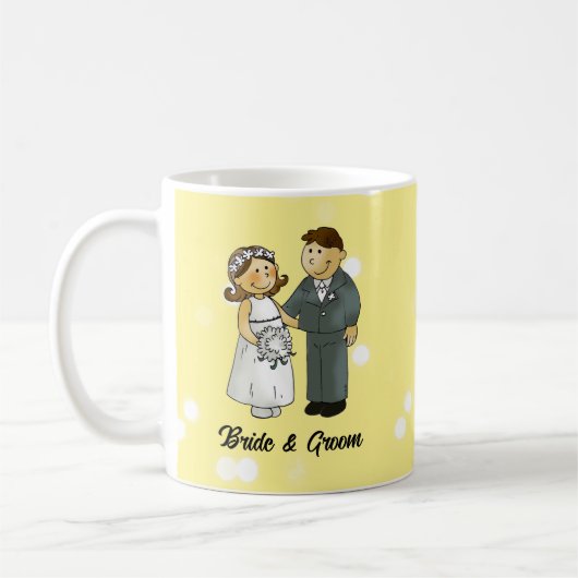 Süße Braut und Bräutigam Hochzeitsfeier Kaffeetasse (Links)
