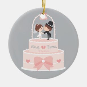 Süße Braut und Bräutigam Hochzeitstorte Ornament
