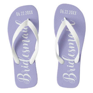 Süße Brautjungfer Lavendel Violett Badesandalen