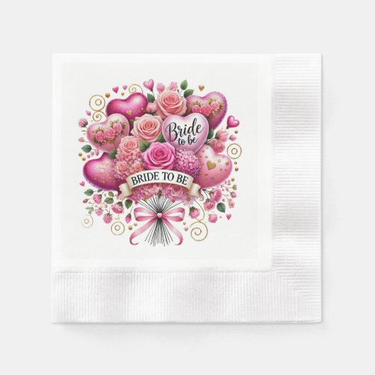 Süße Brautparty-Ballonblumen Serviette (Vorderseite)