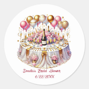 Süße Brautparty Einladung Name Datum Runder Aufkleber