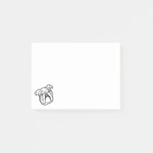 Süße britische Bulldogge Personalisiert Post-it Klebezettel