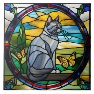 Süße British Shorthair-Katze Dekorative Fliese