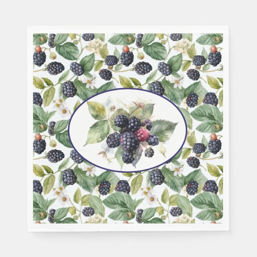 Süße Brombeeren Aquarell Serviette (Vorderseite)