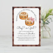 Süße Brötchen Im Ofen Junge Mädchen Baby Reveal  Einladung (Stehend Vorderseite)