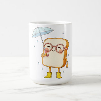 Süße Brotfigur mit Regenschirm – Gemütlicher Regen Kaffeetasse