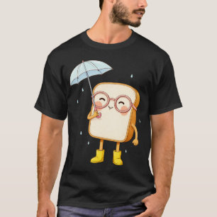 Süße Brotfigur mit Regenschirm – Gemütlicher Regen T-Shirt