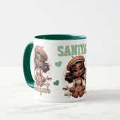 Süsse Brown & Green Girl Tasse (Vorderseite Links)