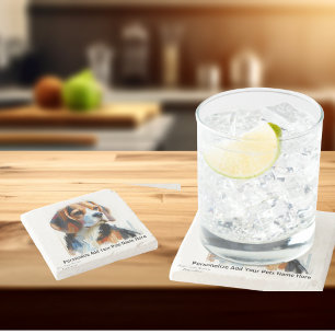 Süße Browns Beagle / PERSONALISIERTER Stein Unters Steinuntersetzer
